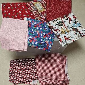 Holiday Fabric Collection - Red, Blue, White Patterns